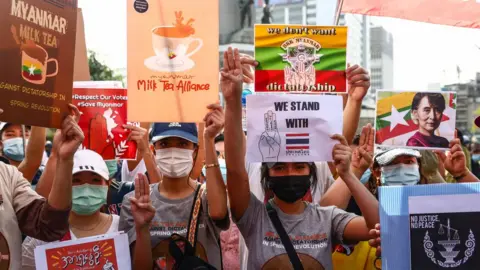 AFP Protesters in Myanmar