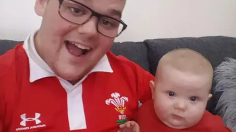 FAMILY PHOTO Wales fan Jamie Uren
