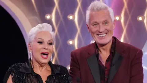 Denise Welch and Martin Kemp on stage at the British Soap Awards