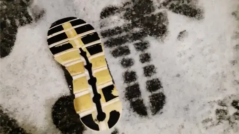 Shoeprint in snow