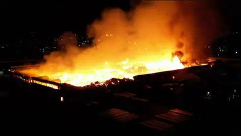 Fire at Bridgend Industrial Estate