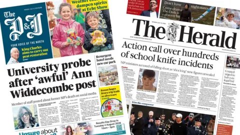 P&JandHeraldfrontpages