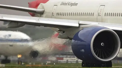 Getty Images Passenger jet at Heathrow