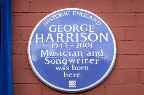 PA Media Blue plaque for George Harrison's home