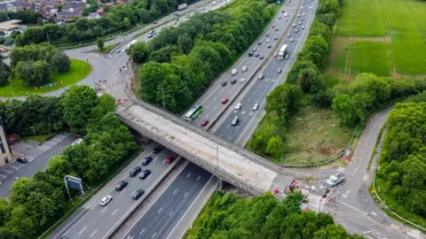 The Badminton bridge over the M4 motorway.