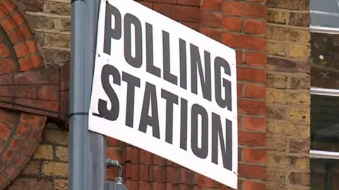 Polling station sign