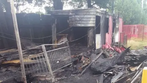 Mark Bentley Fire damage at the club