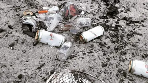 Friends of Fistral Dunes Rubbish left on sand dunes