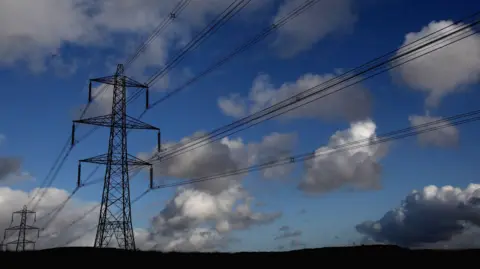 Matt Cardy/Getty Images Electricity pylons stand near the Ffos-y-Fran opencast coal mine on November Merthyr Tydfil, Wales.