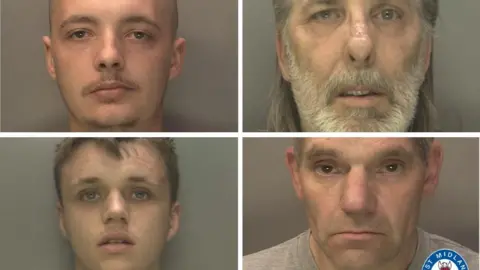 West Midlands Police Ashley Donald (top, left), Samuel Henneberry (top, right), Callum Ayre (bottom, left), Carl Tomlinson (bottom, right)