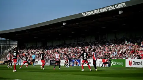 A view of the Ryan McBride Brandywell Stadium during Derry City's game against CSKA Sofia