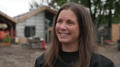 Close-up of Lindsey Burrow smiling for the camera