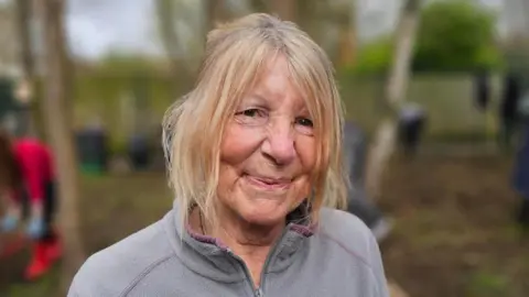 Susan Coates at the school allotment at Huntingdon Academy in Nottingham