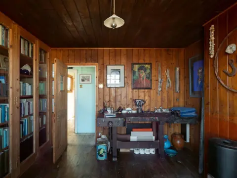 Gilbert McCarragher An artist's bench inside Prospect Cottage