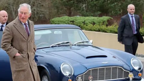 Getty Images Prince Charles and his Aston Martin DB6 Volante