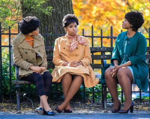 Getty Images Jennifer Hudson films a scene from Aretha in New York