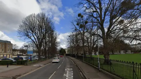 Google Google maps image of Sandford Road in Cheltenham. Cheltenham General Hospital can be seen to the left.