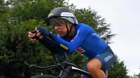 Vittoria Bussi races during the Individual Time Trial at the 2020 UCI Road World Championships