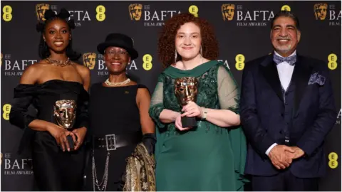 Reuters Elizabeth Rufai, Flo Wilson, Yasmin Afifi, Sayed Badreya at the Bafta awards ceremony