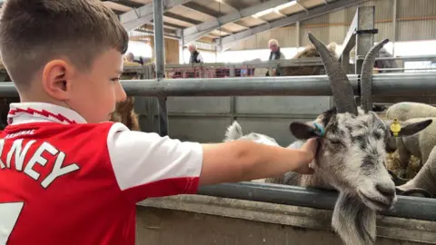 Mason with a goat