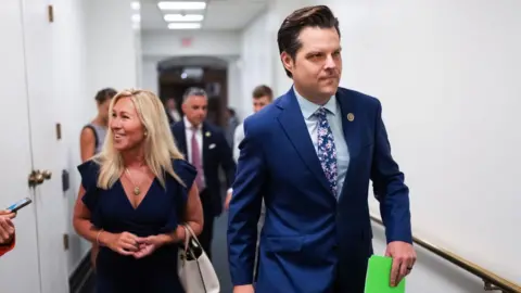 Getty Images Marjorie Taylor Greene and Matt Gaetz