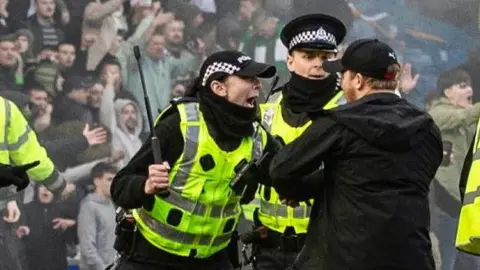 Old Firm fans clash