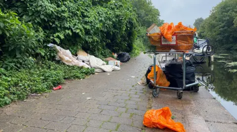 Fly-tipping along the Nottingham and Beeston Canal