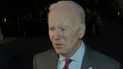 President Joe Biden speaking to reporters