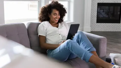 Getty Images A woman having a video call