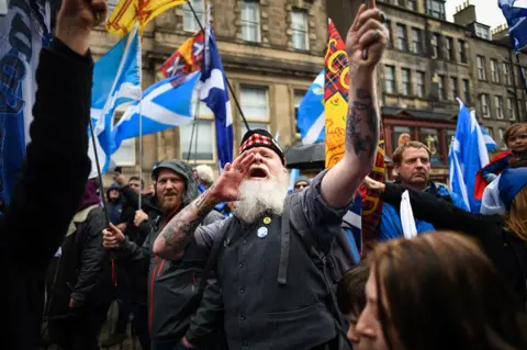 Getty Images Independence supporter in Edinburgh