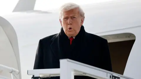 Donald Trump arriving at Zurich airport ahead of Davos visit on 21 January 2026