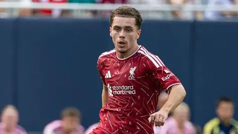 Kieran Morrison in action for Liverpool in a pre-season friendly with Leeds