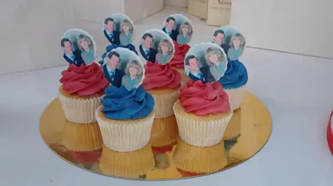 Stuart Maisner/BBC Charles and Camilla wedding cupcakes