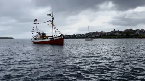 Boat in water near Lerwick in Shetland