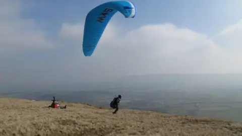 Rude Health/Geograph Paraglider at Parlick Fell