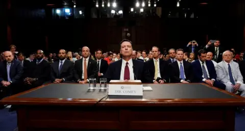 Reuters Former FBI Director James Comey testifies before a Senate Intelligence Committee hearing on Russia's alleged interference in the 2016 U.S. presidential election on Capitol Hill in Washington, on 8 June, 2017.