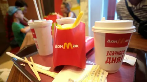 Getty Images Box of French fries from fast food outlet 'DonMak'