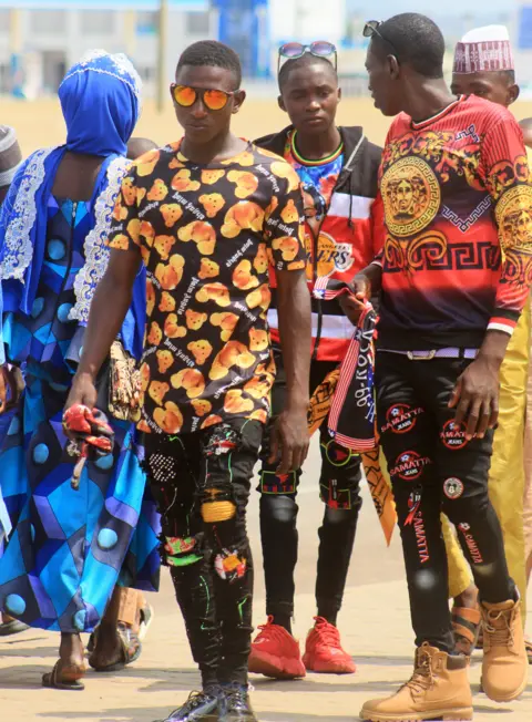 BBC Fulani men in colourful outfits