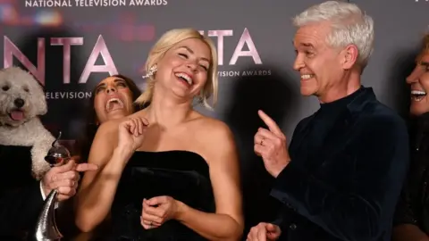 Getty Images Holly Willoughby and Phillip Schofield celebrating their win