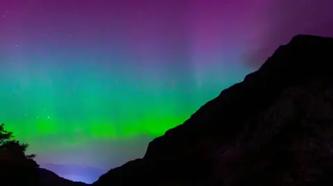 Cat Lloyd Thursday's Northern Light display seen in Gwynedd. 