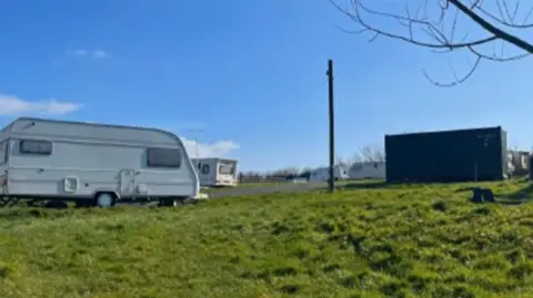 The caravan site at Penrath Farm