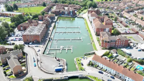 Somerset Council A drone image taken above Bridgwater Docks.