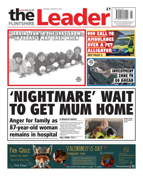 Flintshire Leader Front page of the Flintshire Leader