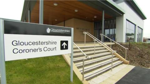 Outside Gloucestershire Coroner's court