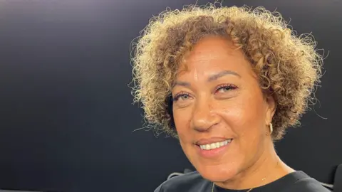 Woman with black background 