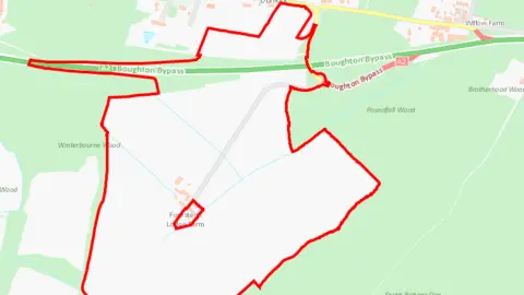 Swale Borough Council Map showing the area of the proposed development