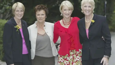 Getty Images Angela Baker, Helen Mirren, Julie Walters and Tricia Stewart in 2003