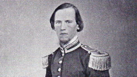 A black and white portrait of Robert A Smith in uniform 