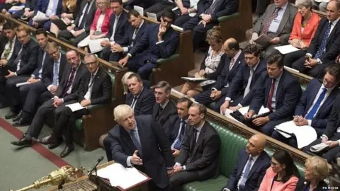 PA Media Boris Johnson at Prime Minister's Questions in early September