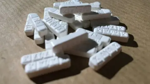 Generic image of fake Xanax tablets